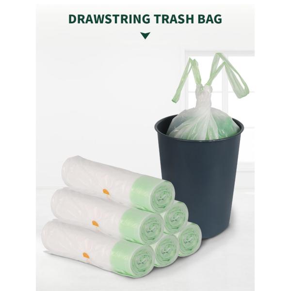 Eco Friendly Thick 0.05mm Recyclable Garbage Bags With Drawstring
