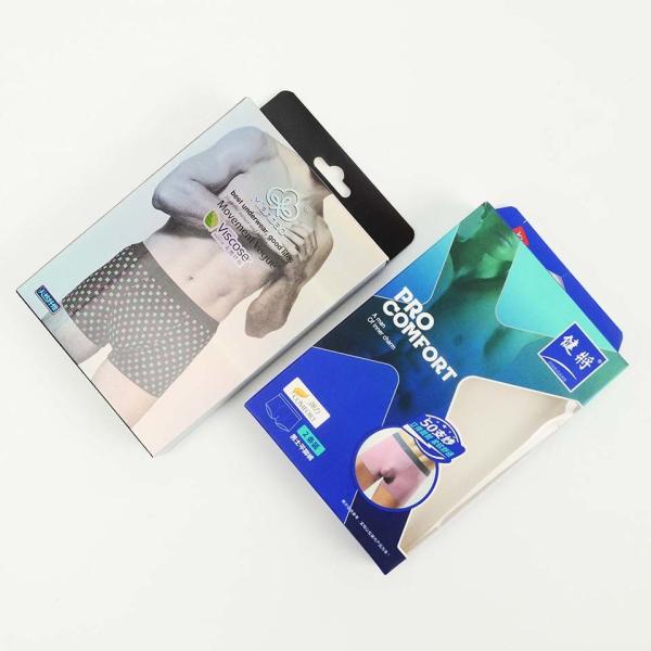 Clear Window Retail Men's Underwear Packaging Box with Custom Logo and Eco-Friendly Design