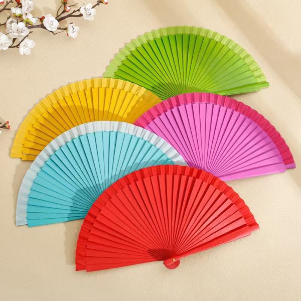 Wholesale High Quality Colorful Spot 23 cm Gift Fan Hand-painted Wooden Fan Spanish Wooden Crafts Folding Hand Fan