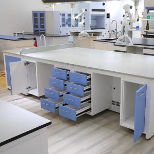 China Metal Laboratory Wall Bench Chemical Resistant Lab Tables With Phenolic Resin 800mm on sale