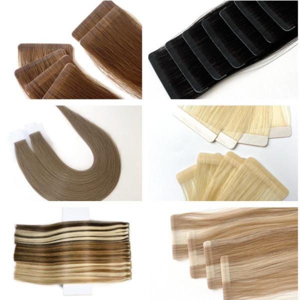 Blonde Color Raw Hair Tape in Hair Extensions Shedding No Customization Customized Request