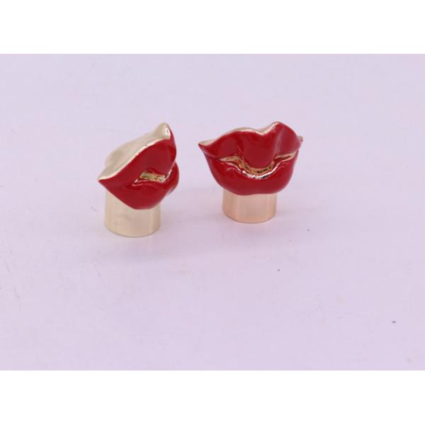 Rose Red Plated lips Shape Perfume Bottle Caps Anti corrosive