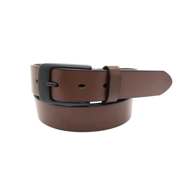 Wear Resistance Mens Leather Dress Belt With  Black Alloy Buckle 35mm