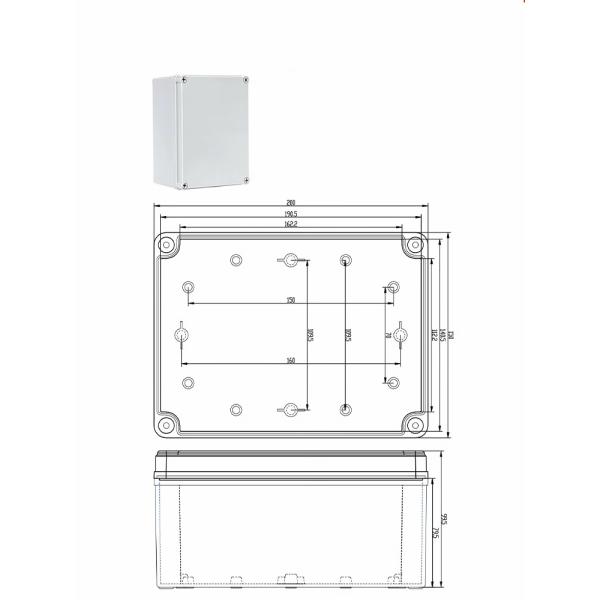 200*150*100mm Plastic Screws ABS Black Weatherproof Enclosure Box For PCB DIY
