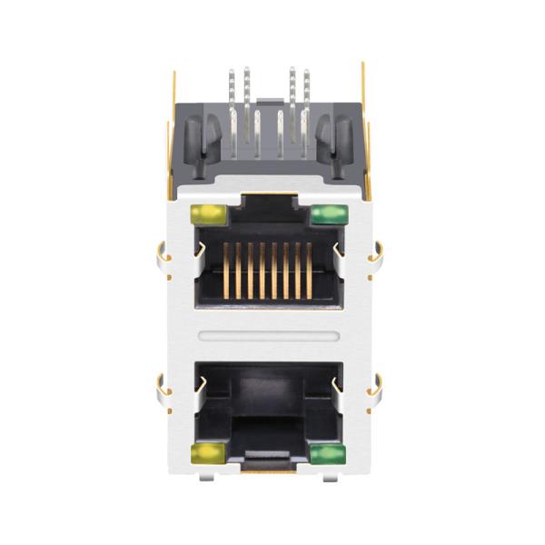 JXD9-1017NL Compatible LINK-PP 100/1000 Base-T 2x1 Port RJ45 Magnetic Connector Green / Yellow LED