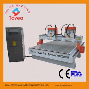 China Square linear CNC Router wood machine with two heads,four spindles TYE-1825-2T4 on sale