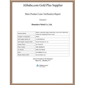 Foshan Homedeco Metal Co., Ltd. Certifications