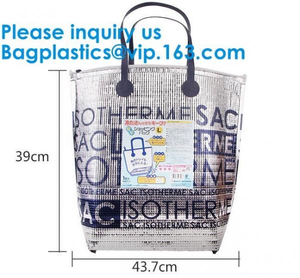 Insulated Thermal Non Woven Aluminum Foil Cooler Bag For Frozen Food,Reusable Insulated Aluminum Foil Thermal Lunch Cool