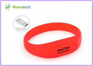  Red Silicone Bracelet Usb Flash Drive Wristband Flash Memory Stick Manufactures