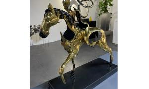  Home Decor Brass Casting Bronze Horse Sculpture Polished Gold Color Manufactures