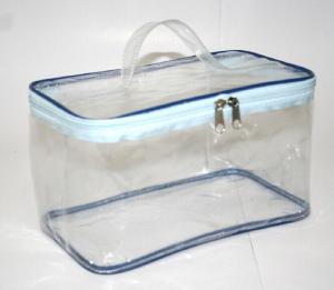 Clear Transparent Makeup Bag , Waterproof Cosmetic Travel Bag With Handle
