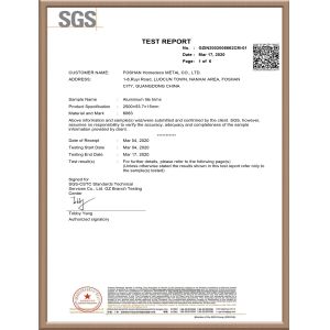 Foshan Homedeco Metal Co., Ltd. Certifications