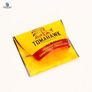 China Tobacco Leaf Cigarette Packing Plastic Ziplock Bag With Clear Wrap And Sticker on sale
