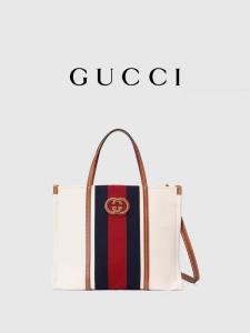  Gucci White Cotton Canvas Mini Blue Striped Tote Bag Interlocking G Manufactures