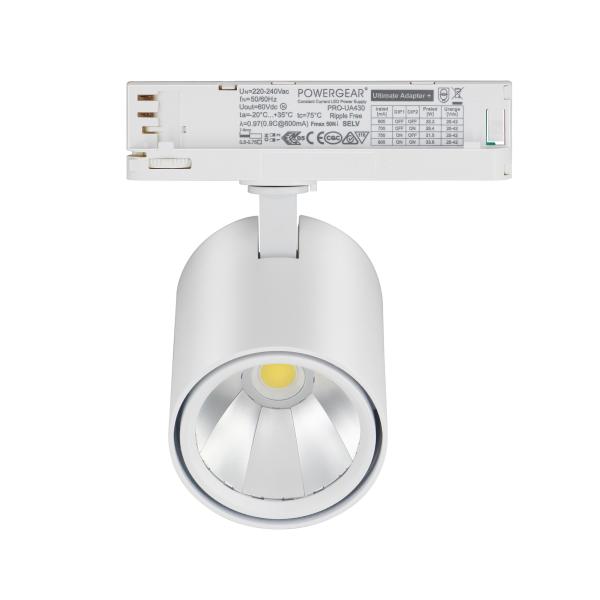 LED track light heads 10W Bridgelux LED Chip 97Ra 100LM/W 4-wire 3-phase flicker