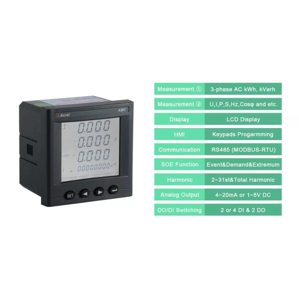 AC Multi Function Panel single phase energy meter IP20