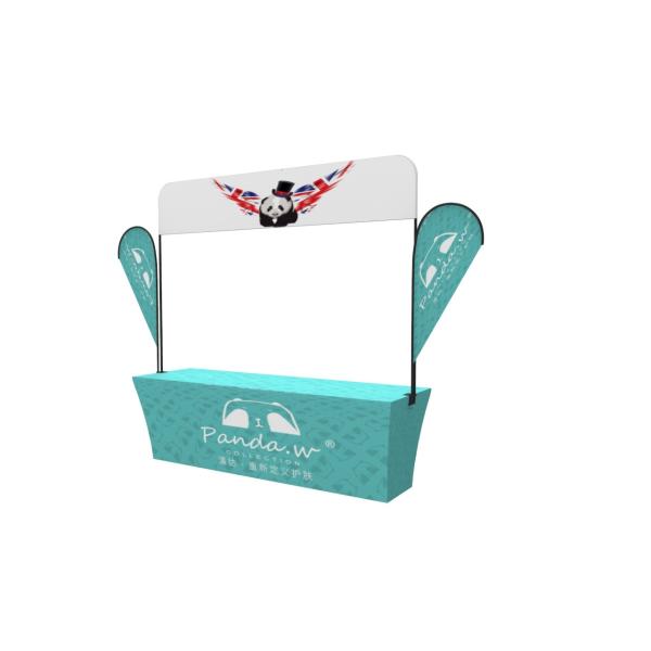 Stretch Fitted Trade Show Tablecloths Washable Reusable Table Top Head Banner