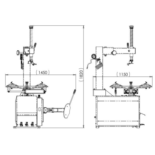 Wheel width 3-15 inch Pneumatic Tire Changer 0.75kw With Swing Arm