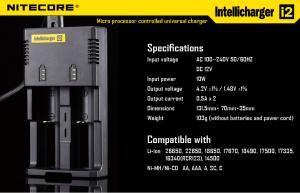  Newest Nitecore i2 charger Intellichage Multifunctional Ni-MH/Ni-Cd/AA AAA battery charger Manufactures