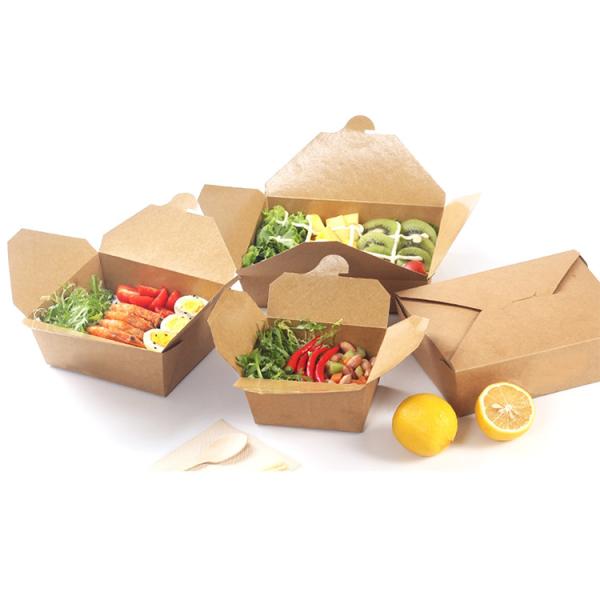Customizable Disposable Packaging Kraft Whiteboard Takeaway Food Grade Paper Box