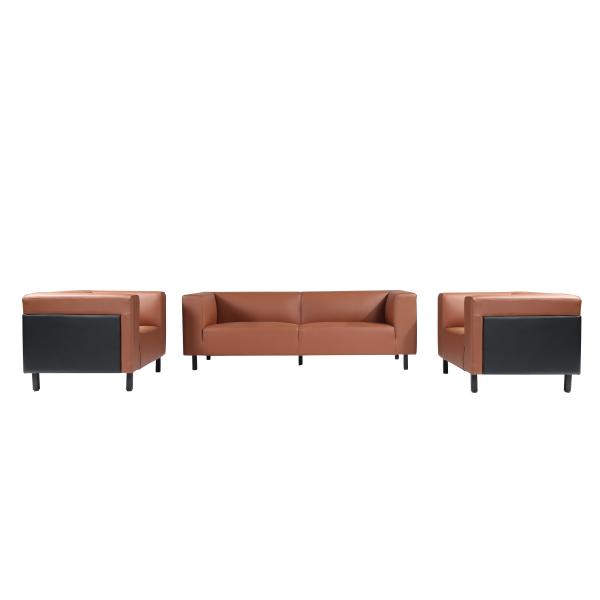 Tufted Leather Modular Office Reception Sofa Free Combination