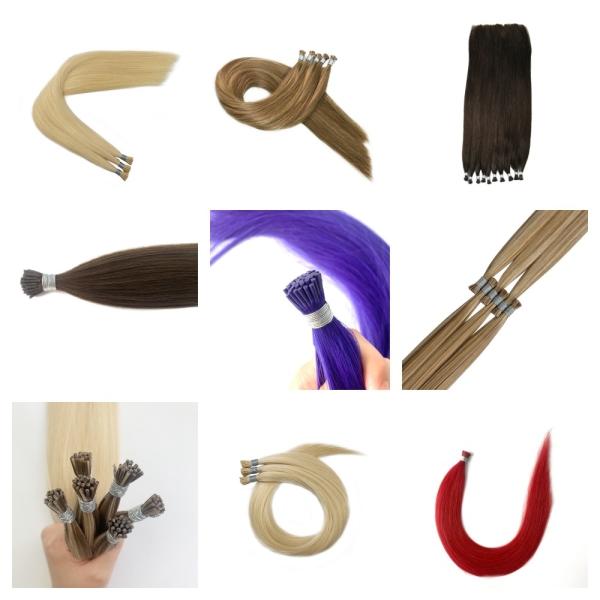 IT-20189 Unprocessed 100% Virgin I Tip Hair Extension Shedding No Keratin Pre Bonded