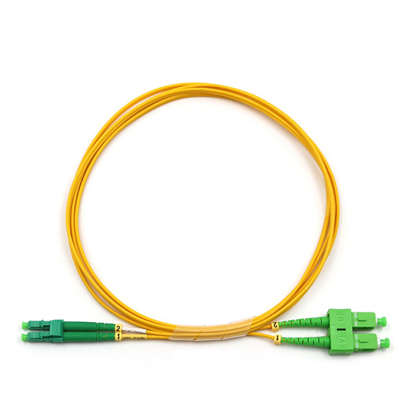 LC APC To SC APC Fiber Optic Cable Duplex Single Mode Fiber Patch Cable OS2 OFNR 2.0mm