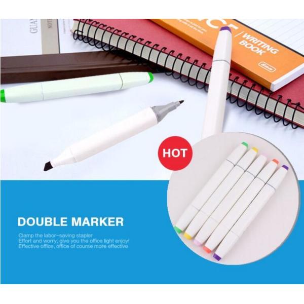 Cheap and good quality Double tip colored ink art marker pen with logo customized