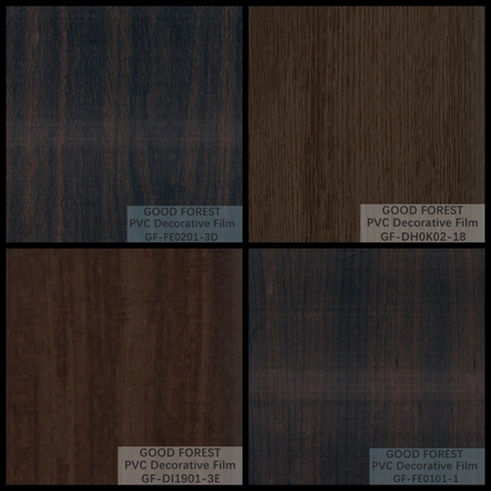 Decorative Black PVC Film 1260mm - 1330mm Width Wooden Grain