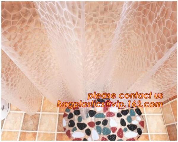 New popular transparent printed peva shower curtain, Polyester Shower Curtain Fabric For Bath Curtain, waterproof bath w