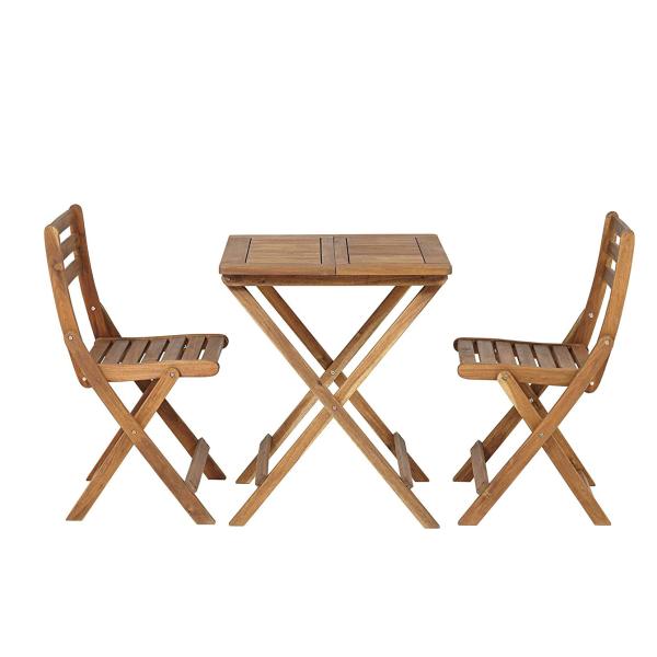 ISO 9001 Garden Outdoor Wood Bistro Table And Chairs Set