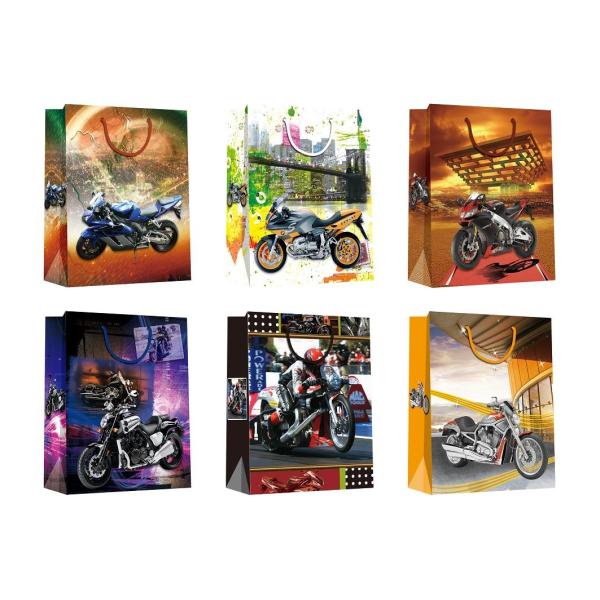 Fasion modern motorcycle design everyday Paper Bags for daily gift packaging