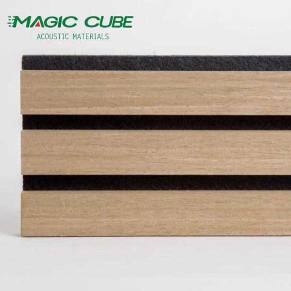 3 Side Woodupp Aku Panel Wall And Ceiling wood slat acoustic panels For Auditorium