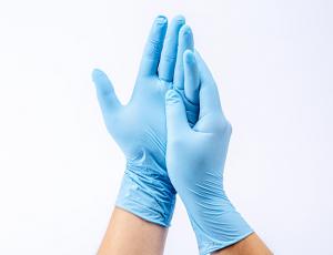  Ambidextrous NG Medical Disposable Glove , Blue Nitrile Gloves Powder Free Manufactures