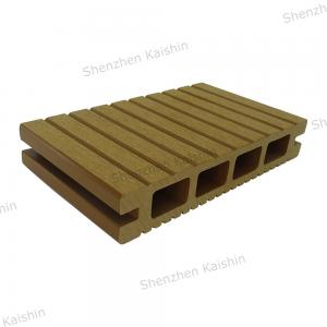 China Outdoor WPC Decking Boards Extruded Plastic Composite Decking Embossed Hollow Wood Plastic Board Composite Floor on sale