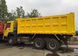 China Heavy HOWO Mine Dump Truck , Yellow Dump Truck 30 - 40 Tons 10-25CBM on sale