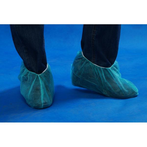 Anti Slip Plastic Foot Disposable Shoe Covers Light Blue Color 30gsm Thickness