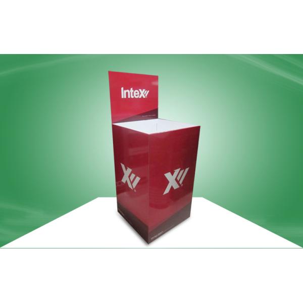 Red Cardboard Dump Bins Promoting Cleaning Pad Eye - Catching Design