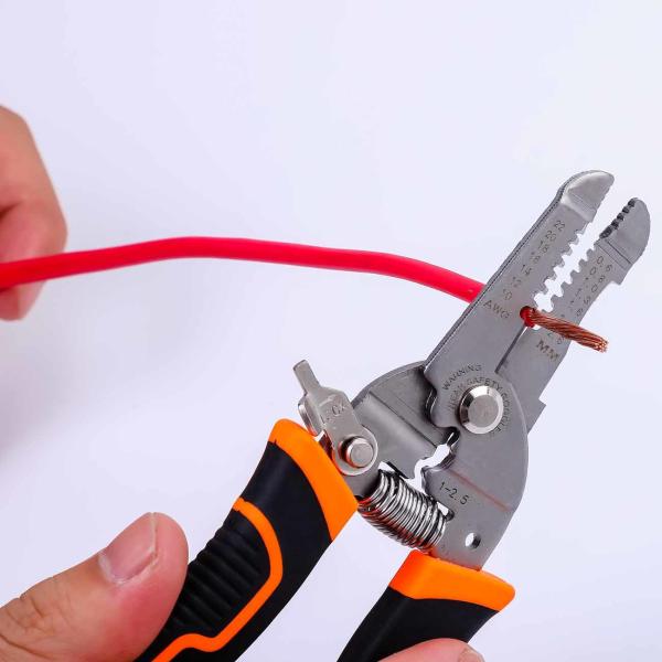 4Cr13 175mm Copper Wire Strippers Universal Wire Stripping Tool With Safety Locker