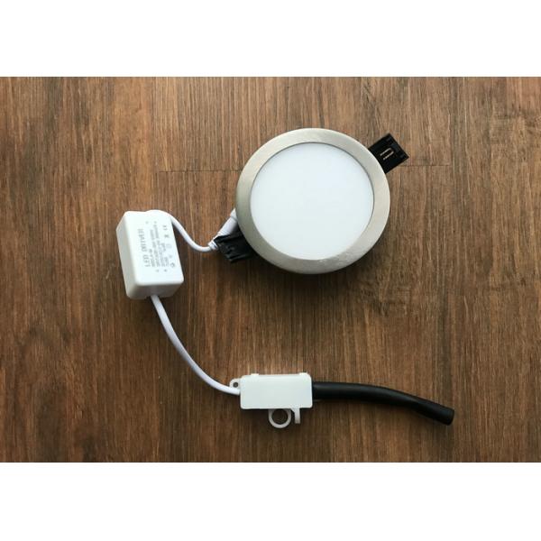 Electroplating Dimmable LED Panel Light Nickel Color 6 Watt AC 220V 80LM/W