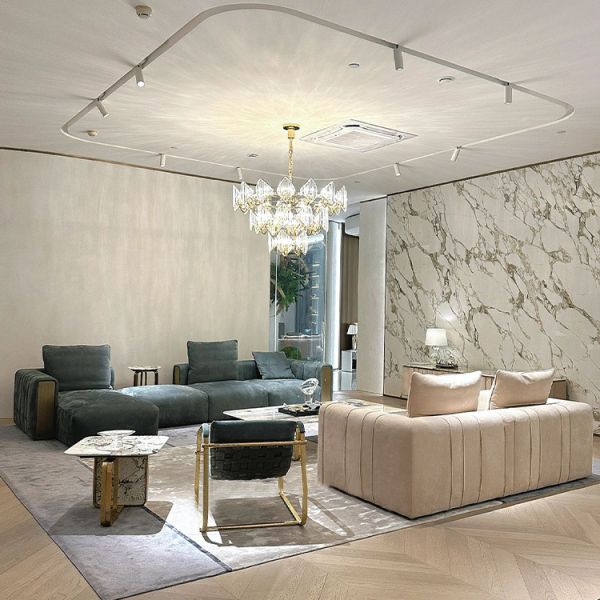 New Model Upholstery Fabric Sofa Set Designs Italian Style Muebles Luxury Modern Living Room Set Furniture Sofa