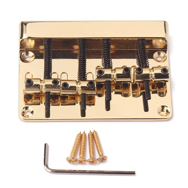 Chrome Zinc Alloy L Shape 4 String Electric Guitar Bridge With Wrench
