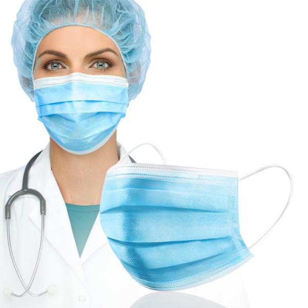 Highly Breathable 3 Ply Disposable Mask , Antibacterial Earloop Face Mask