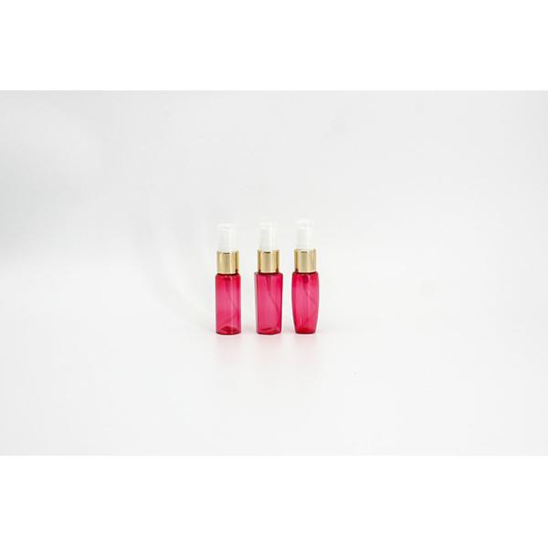 20ml Skincare Sample PET Plastic Spray Bottle Red Hexagon Bottom