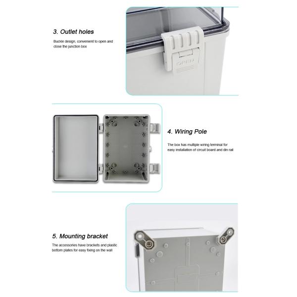 150x150x90mm ABS Plastic Dustproof Waterproof IP65 Junction Box Universal Electrical Project Enclosure with lock