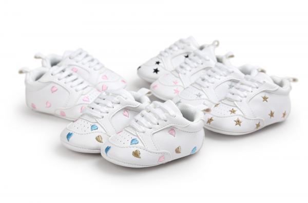 Amazon hot PU Leather sneakers white casual boy shoes new born kids first walking shoes baby boy