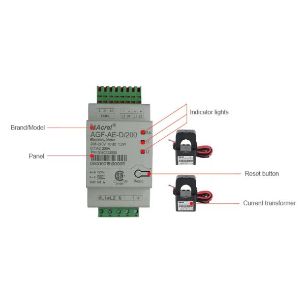 DIN 35mm 60Hz AC Programmable Power Meter Single Phase AGF-AE-D