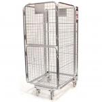 Warehouse Galvanized Foldable Wire Mesh Roll Container / Material Handling