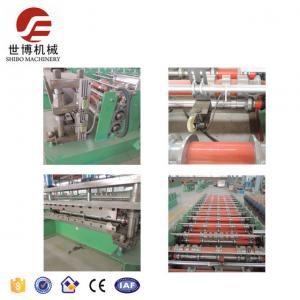  Color Steel Roofing Trapezoidal Sheet Roll Forming Machine With Cutting System Manufactures