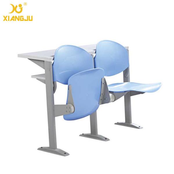 Blue Plastic Seat Cold Steel Frame Folding Chair Set for Lecture Hall